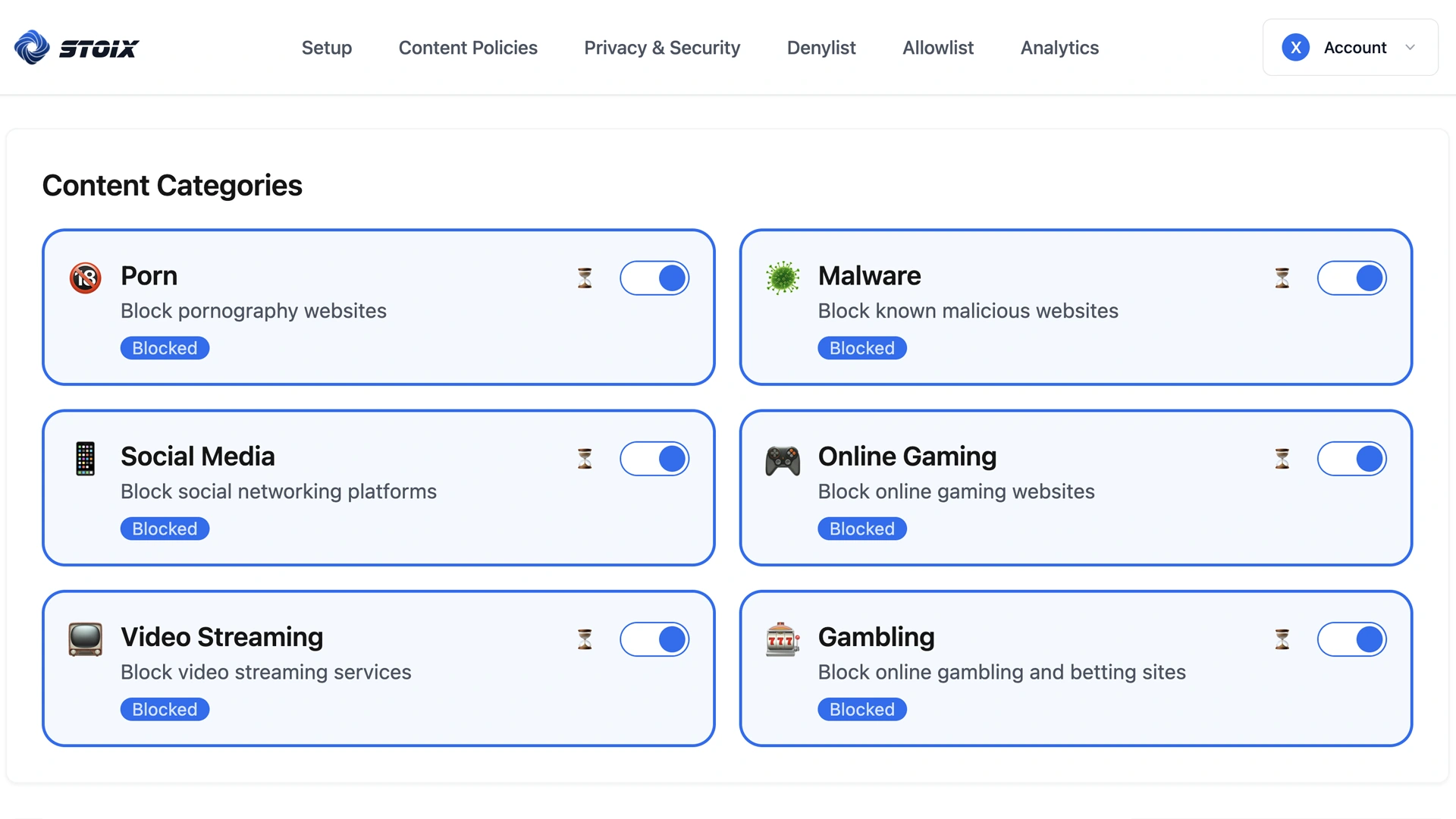 Advanced Content Blocking Interface - Real-time threat detection and custom filtering rules